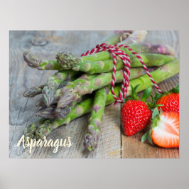 Poster Espargos Verdes com Morango