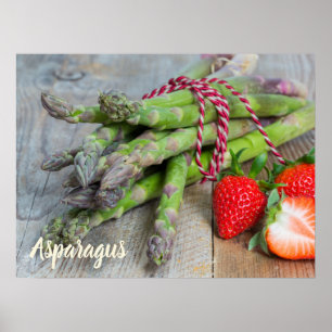 Poster Espargos Verdes com Morango