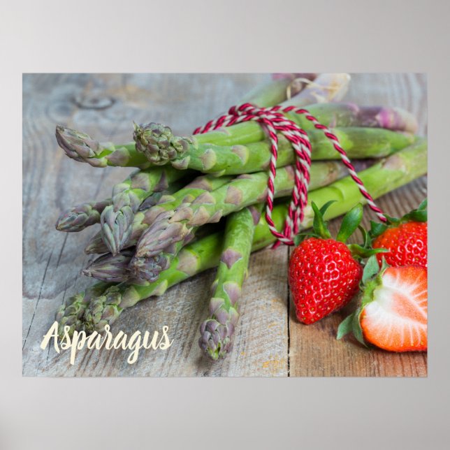 Poster Espargos Verdes com Morango (Frente)