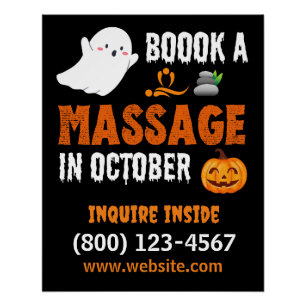Pôster Especial de Massagem de Halloween