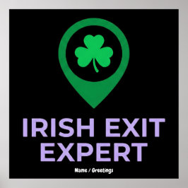Poster Especialista em Saída Irlandesa Engraçado Dia de S