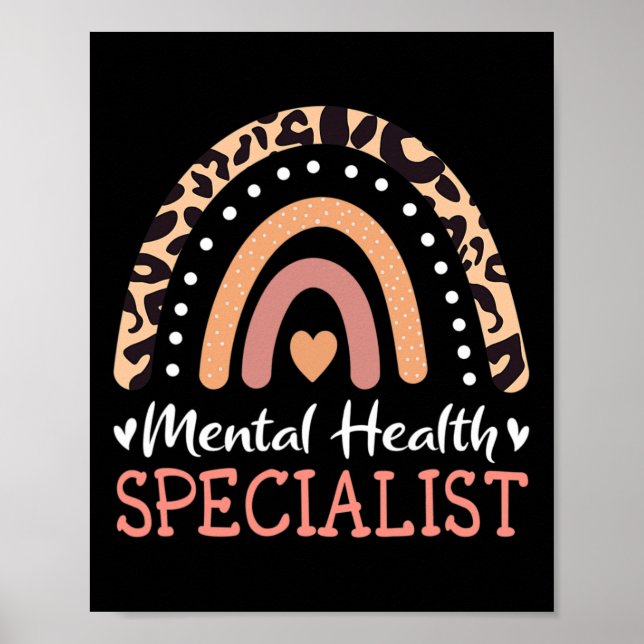 Poster Especialista em Saúde Mental do Leopard Rainbow (Frente)