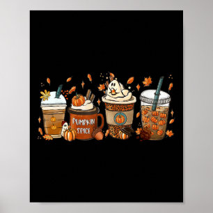 Poster Especiarias Latas Queda Café Pumpkin Spice Ação de