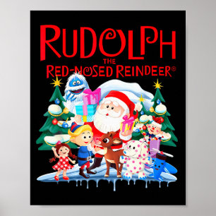 Poster Especificação de Natal do Cute Rudolph The Red Nos