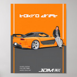 Poster Especificações do Mazda RX-7 FD3S 2-Rotor