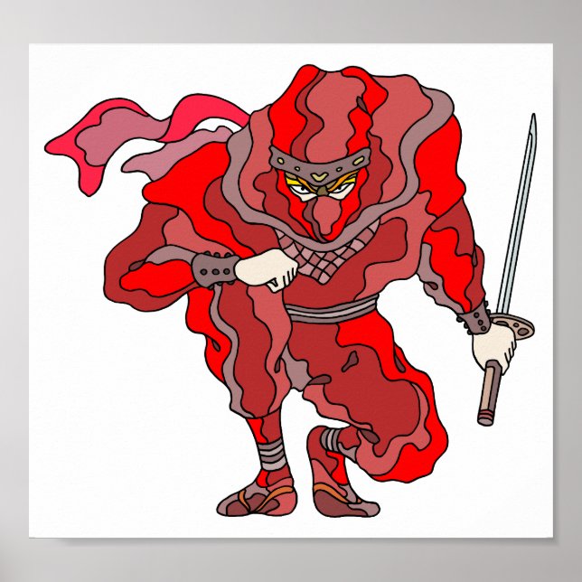 Poster Espectáculo chocante e vermelho brilhante. Ninja c (Frente)
