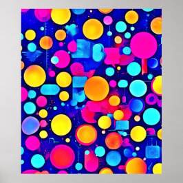 Poster Espectro dos círculos Abstrato coloridos