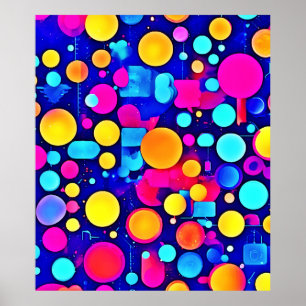Poster Espectro dos círculos Abstrato coloridos