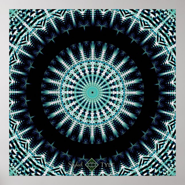 Pôster Espectro Mandala de Onda Sonora (Frente)