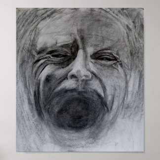 Pôster Espelhamento de carvão e lápis em papel