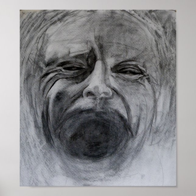 Pôster Espelhamento de carvão e lápis em papel (Frente)