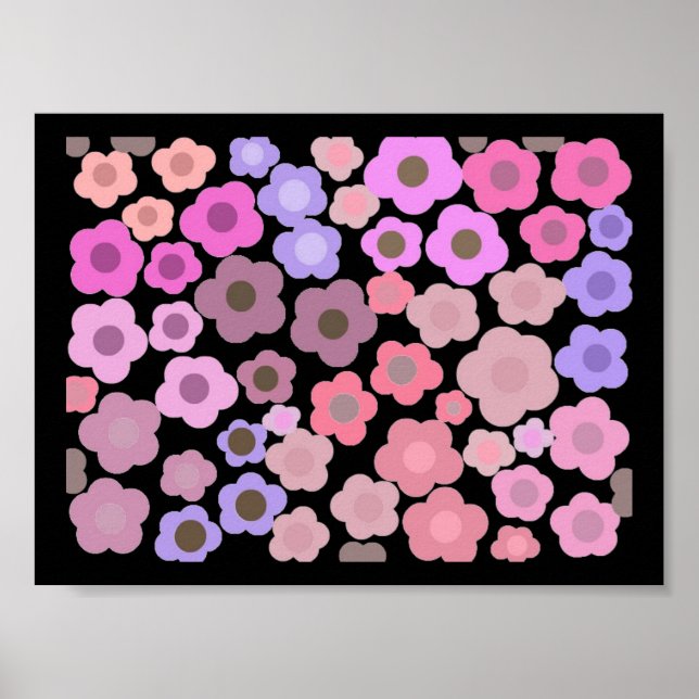 Pôster Espelhamento de Flor Elegante (Frente)