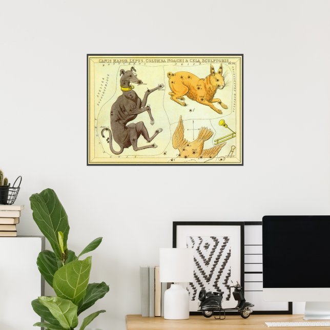 Pôster Espelho da Urânia, Mapa Celestial da Astronomia Vi (Escritório em casa)