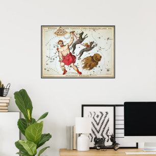 Poster Espelho de Urânia, Mapa Celeste de Astronomia Anti