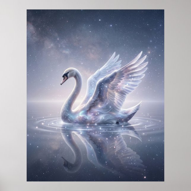 Poster Espelho do Lago Cisne Cósmico (Frente)