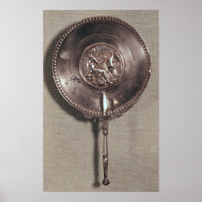 Poster Espelho manual que representa Leda e o cisne (Frente)