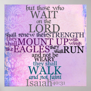 Poster Espera no senhor Escritura (40:31 de Isaiah)
