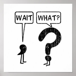 Poster Espera, O Quê? Gramática Humor Azul