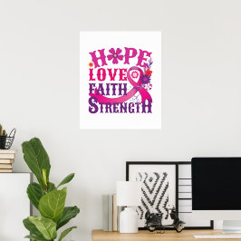 Poster Esperança-amor-fé-força