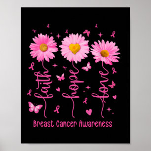 Poster Esperança amor Fita Rosa Fita Cancer Sensibilizaçã