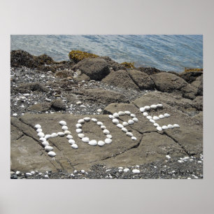 Poster Esperança - Arte de Conchas na Praia