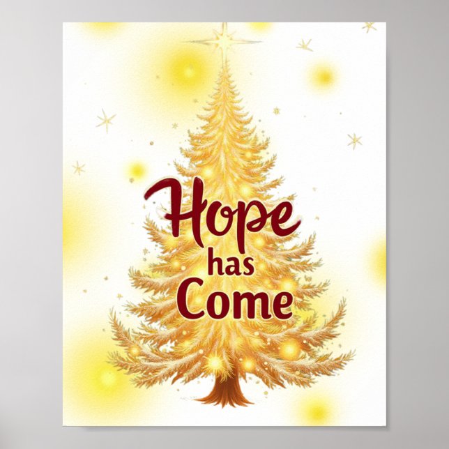 Poster Esperança chegou à Arte de Muro de Natal (Frente)