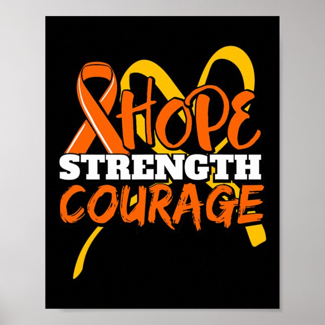 Poster Esperança Coragem Leucemia Cancer Sensibilização R (Frente)