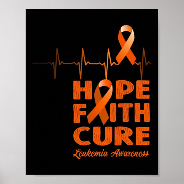 Poster Esperança Cura de Fé - Consciência da Leucemia (Frente)