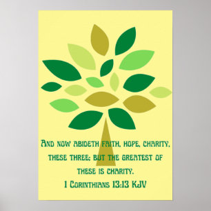 Poster esperança de fé e caridade inspiradora