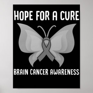Poster Esperança De Uma Cinza De Tumores Do Cérebro Curto
