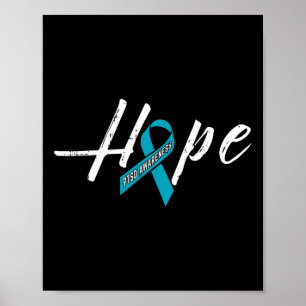 Poster Esperança Fita Teal Fita De Sensibilização Ptsd Id