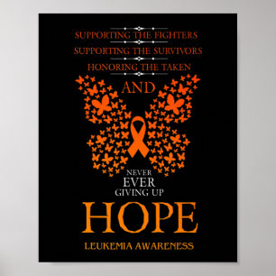 Poster Esperança Leucemia Consciência Laranja Fita