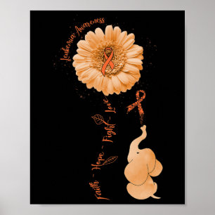 Poster Esperança Luta Amor Elefante Girassol Conscientiza