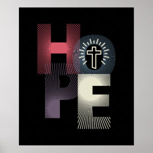 Poster "Esperança" minimalista cruza 20 x 24
