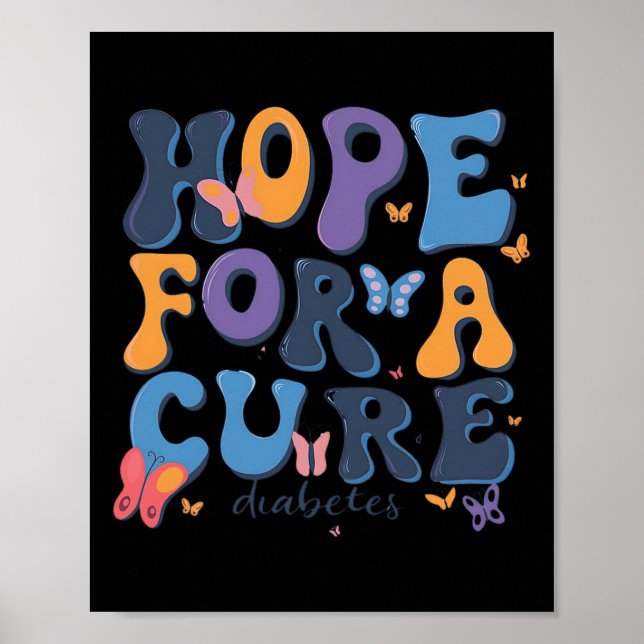Poster Esperança Para A Consciência Da Diabetes Curta (Frente)