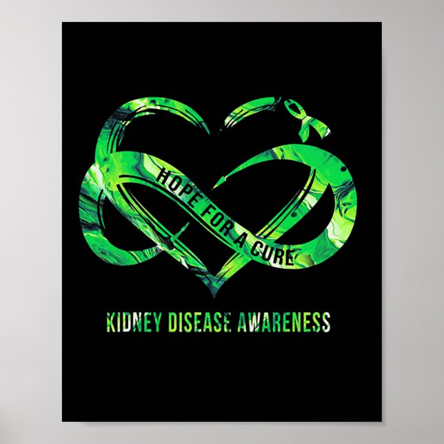 Poster Esperança Para Uma Consciência Da Doença Renal Cur (Frente)