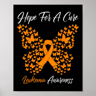 Poster Esperança Por Uma Cura Borboleta Leucemia Câncer d