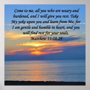 POSTER ESPERANÇA PREENCHIDA, MATTHEW 11:28 DESIGN DE FOTO