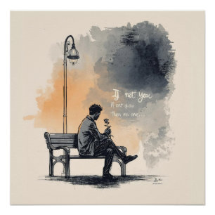 Pôster Esperando com um Rosa - Amor sem voz
