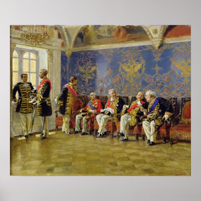 Pôster Esperando uma audiência, 1904 (Frente)