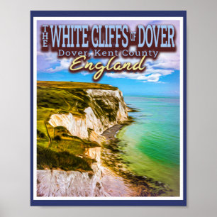 POSTER ESPERAS BRANCAS DA PORTA - DOVER KENT ENGLAND