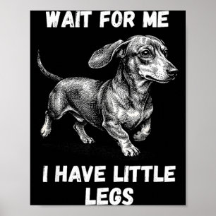 Poster Espere, Tenho Pernas Pequenas Cachorrinho Dachshun