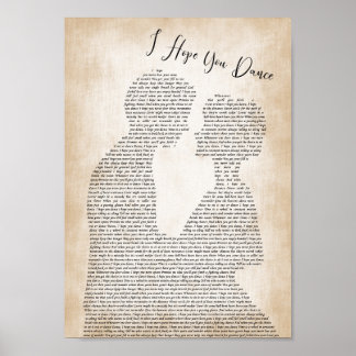 Poster Espero Que Dance Música Lyric Man Lady Bride Groom