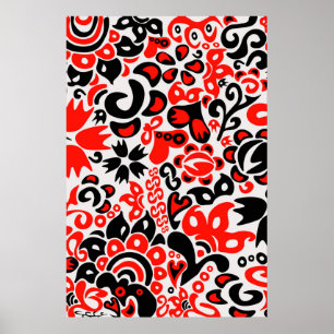 Poster Espetáculo floral de arte popular ucraniana