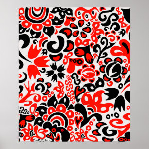 Poster Espetáculo floral de arte popular ucraniana