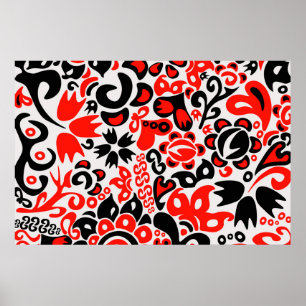 Poster Espetáculo floral de arte popular ucraniana