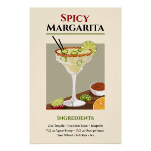 Pôster Espicia Margarita Recebe Arte - Tequila Cocktail