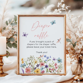 Poster Espingarda de Fralda da Borboleta de Flor Selvagem