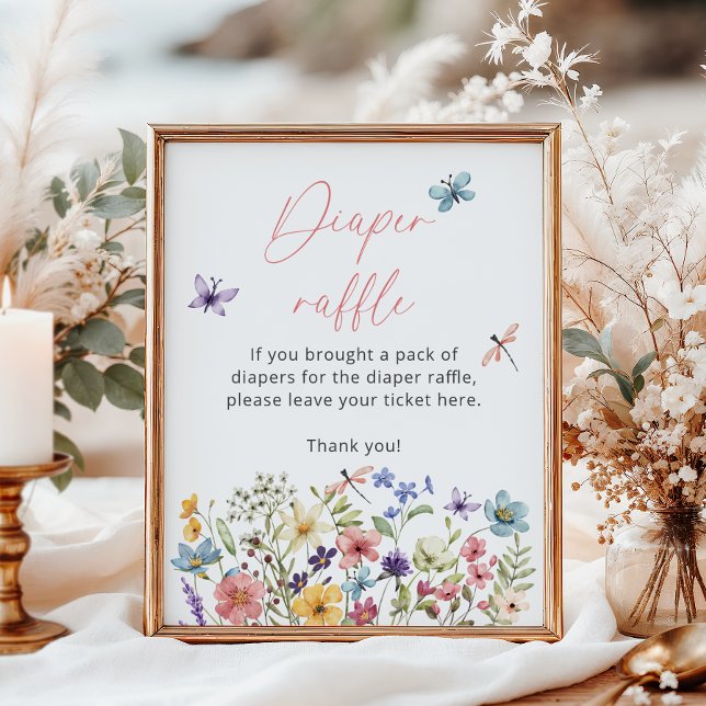 Poster Espingarda de Fralda da Borboleta de Flor Selvagem (Criador carregado)