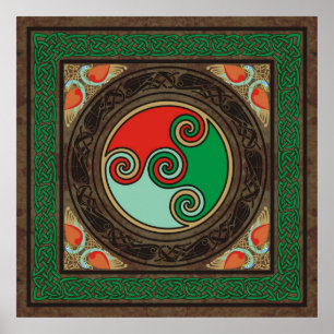 Poster Espirais Célticos de Cores